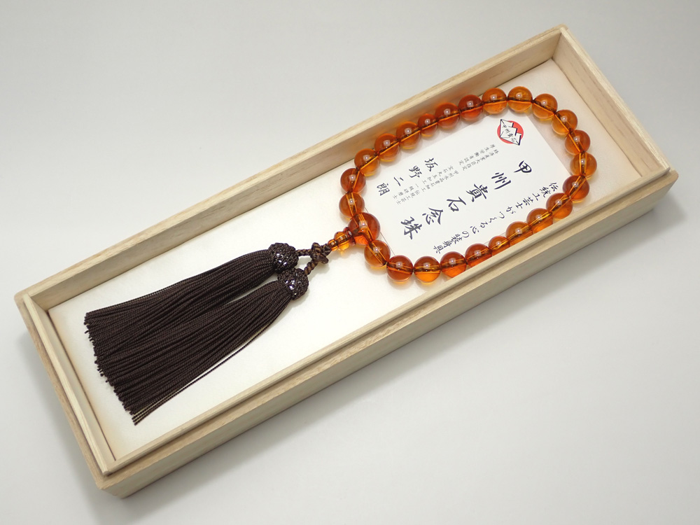 片手念珠 天然琥珀