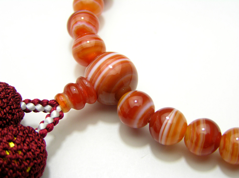 片手念珠 赤縞瑪瑙